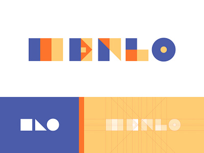 HENLO Geometric Letterform ☐△○ circle dribbble dribbbleweeklywarmup flat design graphic design icons illustration illustrator layout letters orange purple shapes simple shapes square triangle type typography vector yellow