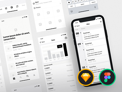 iPhone Wireframe Kit components figma iphone iphone 11 pro iphone x mockup prototype responsive sketch sketchapp symbols ui uidesign wireframe kit