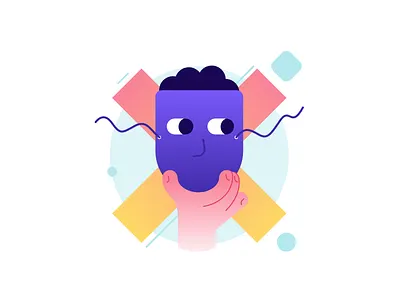 Impostor disguise gradient hand illustration mask masked