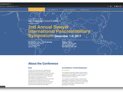 2nd Annual Sawyer International Pancreatobiliary Symposium houston ux ui website