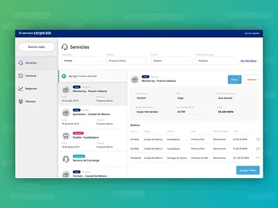 Reservamos Corporate Admin App admin admin dashboard admin design admin ui corporate dashboard dashboard design dashboard ui desktop desktop app desktop ui reservamos tickets ui