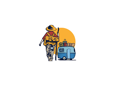 Camping branding camping child design logo rv travel