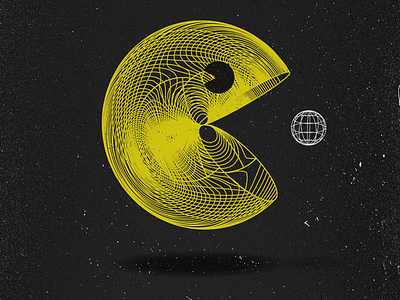 Pac-Man! branding design gaming graphic design logo pop culture popular culture retro retro gaming texture video games vintage wireframe