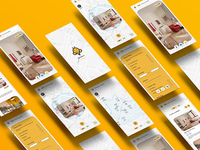 Rentalbee - Mobile branding illustration ui ux web website