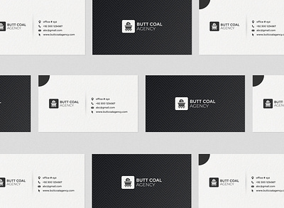 Butt Coal Agency Business Card agency card black and white business card design card mockup coal agency design illustration minimal agency minimal business card minimal card design minimal design mockup modern business card