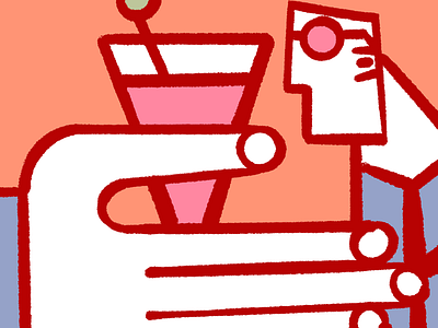Pink martini drink illustration martini pink