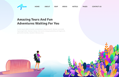 Travel Landing Page concept creative design illustration ladingpage ui ui kit vector