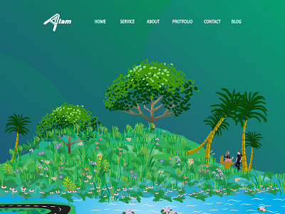 Nature Responsive landing page adventure concept creative design illustration nature ui ui kit vector