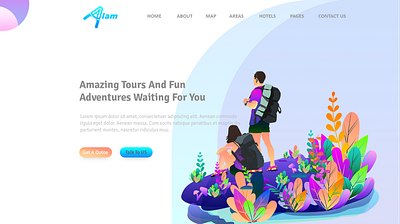 Travel Landing Page adventure concept creative design illustration landing page traveling ui ui kit vector
