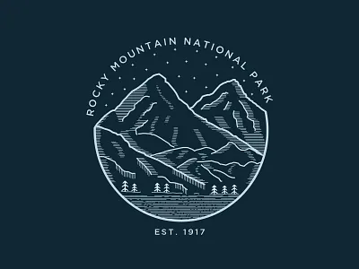 Rocky Mountain National Park branding design icon illustration logo