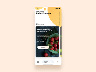 Loyalty app animation app design earn points food interaction loyalty loyalty program motion design offers progress redeem restaurant rewards slider ui ux