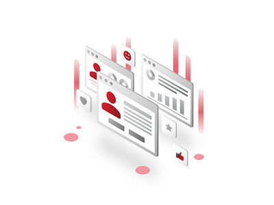 Employee Relation Management browser employee graphic hr icon icons illustration isometric managment performance relation vector window