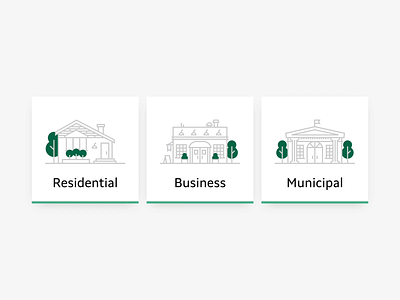 Waste Management Co Service Area Cards — 2 𝑜𝑓 4 architecture branding building icon illustration minimal service spot illustration ui waste management web web design