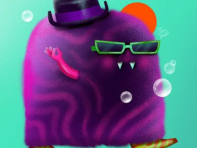 Groovy Monster fangs furry groovy halloween hat monster october sunglasses