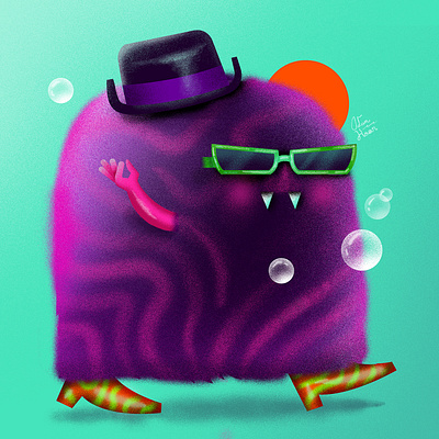 Groovy Monster fangs furry groovy halloween hat monster october sunglasses