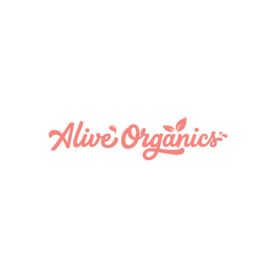 Alive Organics customtype food logo fruit logo graphicdesign hand drawn handlettering lettering logo logodesign logos logotype organic logo typography vector