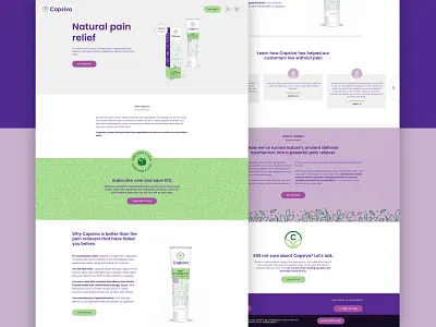 Capsiva art direction branding branding agency branding design homepage logo logo design naming packaging pain gel photography photography direction purple ui web web design