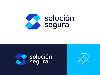 Solucion Segura abstract blue brand identity branding broker corporate insurance insurance risk letters logo logo design modern monogram risk security solutions visual identity