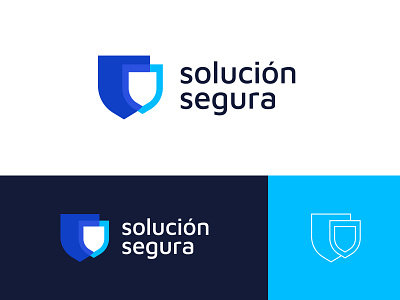 Solucion Segura abstract blue brand identity branding broker corporate insurance insurance risk letters logo logo design modern monogram risk security solutions visual identity