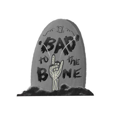 inktober day3: bone bone challenge dirt illustration inktober procreate rip texture tomb tombstone