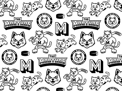 Badass Kittys badass badge cats hockey hockey logo ice illustration kittens kittys logo design m pattern pets sports team type typography