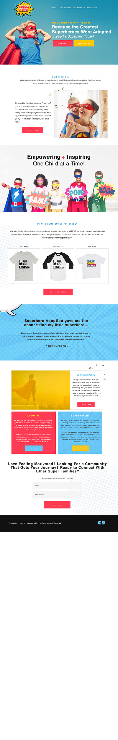 Superhero Adoption Website adoption divi nonprofit superhero website wordpress