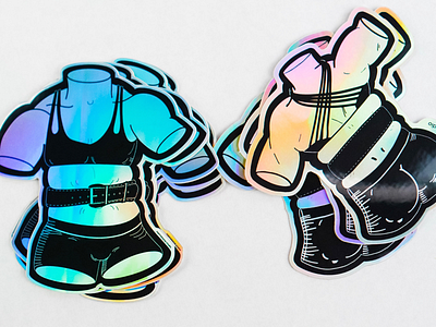 Girl Guts Vinyl Sticker girl guts holographic illustration stickers strong women