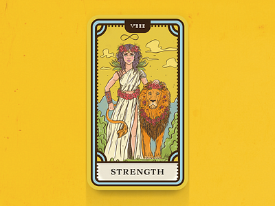 Tarot Card Series 1: 8 Strength card daily sketch illustration lion occult procreate strength tarot tarot card witch woman