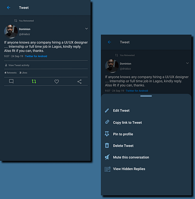 twitter app design twitter ui ux