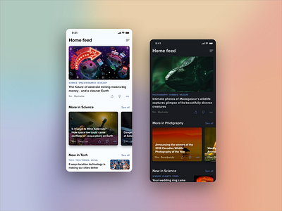 News and articles reader app feed app app design day mode feed ios iphone night mode reader reader app ui