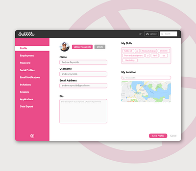 Daily UI | 007 | Settings 007 dailyui dailyuichallenge design dribbble redesign settings page ui ux visual design