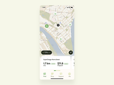 Electric bike green mobile ui