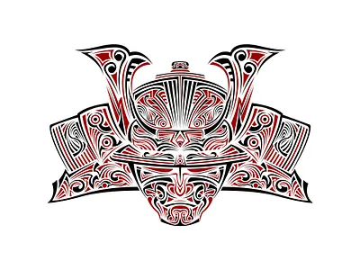 Kabuto coreldrawx7 japan lineart samurai tribal