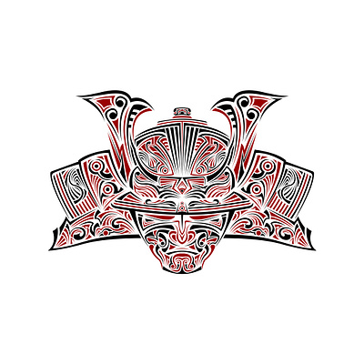 Kabuto coreldrawx7 japan lineart samurai tribal