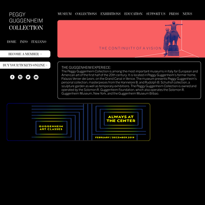 Peggy Guggenheim Museum Site Redesign design museum site design typography ui ux website website design websites