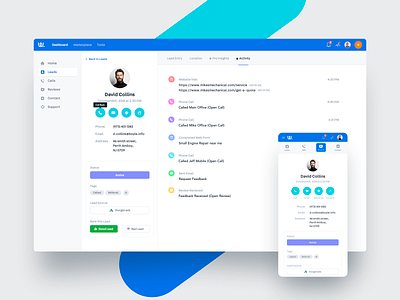 Lead Profile activity activity stream contact contacts dashboard leads mobile web profile profile card responsive stream ui