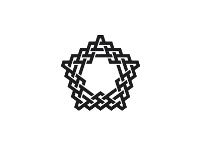 Textilistella Logo black design geometric line logo logomark mark pentagon star symmetrical vector weave