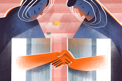 Building a trust is the default culture editorial illustration procreateapp productivity remote todoist
