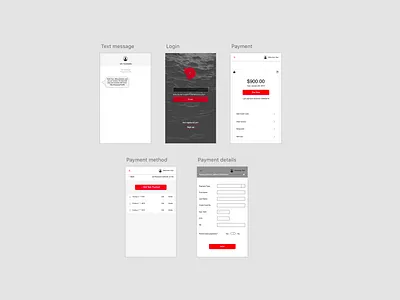 Login And payment pages adobexd design payment app ui