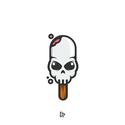 Skull Ice Cream brand branding combination design design designer dualmeaning garagephic studio graphic ice cream ice cream cone ice cream logo ice cream stick icon illustration inspiration logo skull skull logo vector