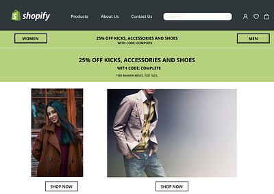 Shopify ecommerce home page design ecommerce design figma uiux