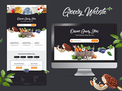 Grocery Website art brand branding design ecommence flat graphic design grocery grocery store illustration ui ux vector web website