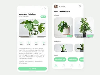 Plant App 🌱 app app design ecommerce ferns ios plants store succulents ux