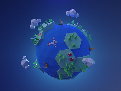 earth 🌏 3d 3dblender blender blender3d design earth graphic design illustration lowpoly planet