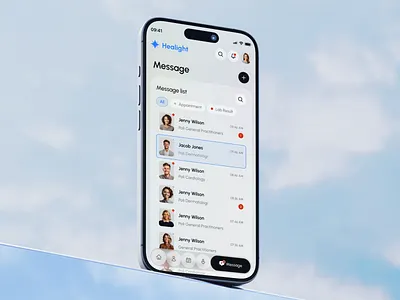 Healight Mobile App - SaaS Healthcare Message app appointment clean clinic design doctore health health app healthcare hospital medical care medicine message mobile app mobile design mockup patient saas ui ux