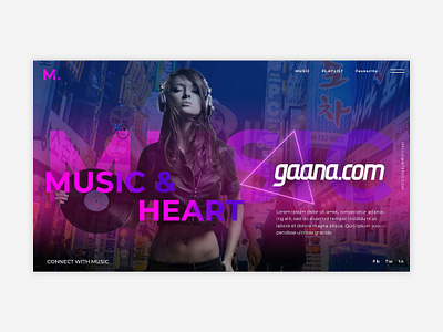 Music & Heart branding design flat typography ui ux web website website design
