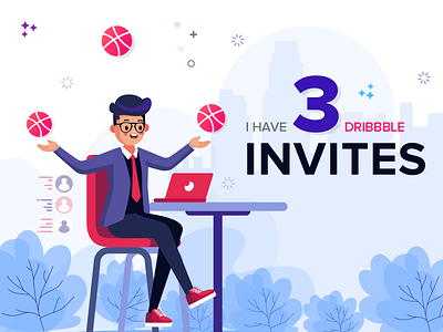 3 Dribbble Invites app design icon illustration interface mobile typography ui ux vector