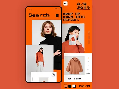 Fashion App Concept app bitmap concept distort effect fashion font ui