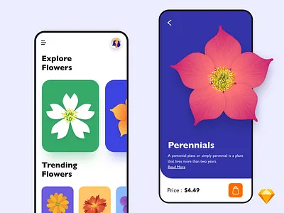 Bossom app design art cart color design exploration flowers icon illustration ios minimal nature shopping sketch ui ux vector