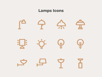 Lamps Icons icon icon a day icon app icon design icon set line icon